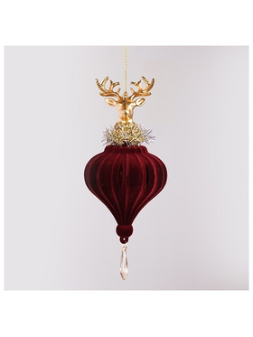 Στολιδι, Βελουδινο, Μπορντο με Χρυσο Ταρανδο, 19.56cm