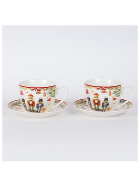 Κουπα με Πιατακι, με Καρυοθραυστες, σετ 2 τμχ