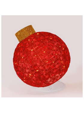 Φωτιζομενη Χριστουγεννιατικη Kokkinh Mπαλα, με Βαση, 4,5v Μετασχηματιστη, 100 Θερμα Λευκα Led, 64x64x77,5cm, Προεκταση Παροχης 5m, Ip44