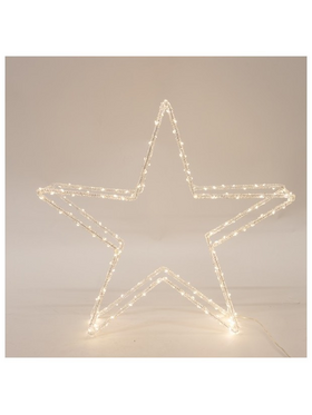 Ακρυλικο Αστερι, 3,5v Μετασχηματιστη, 200 Θερμα Λευκα Led, Προεκταση Παροχης 5m, 100x15x97cm, Ip44