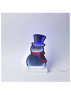 Χιονανθρωπος 17,5x5,5x33cm, Διακοσμητικο Σχεδιο Καθρεφτης με led Ταινια, Μετασχηματιστη, 87 Led, Πολυχρωμο Led, Προεκταση Παροχης 3m, Ip20