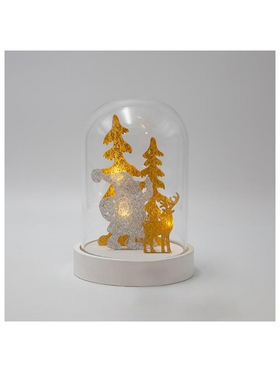 Θολος, με Ακρυλικο Αγιο Βασιλη, Φωτιζομενος, Μπαταριας, 12x18.5cm