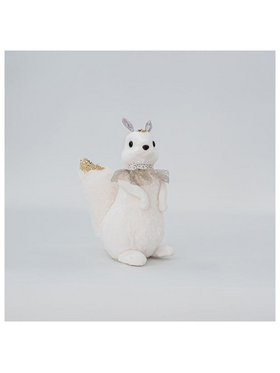 Βελουδινη Κυρια Σκιουρος, Λευκη, 15x14x27cm