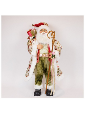 Αη Βασιλης, με ροζ Vintage Ρουχο, 90cm