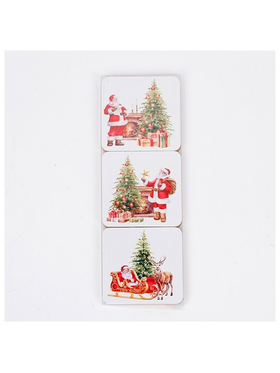 Σουβερ με αη Βασιλη, σετ 6τμχ, 9.5x9.5x0.47cm