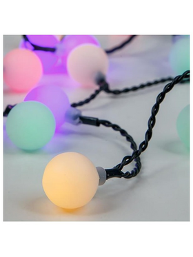 Σειρα,80 led 31v, Λευκες Μπαλες Φ2cm,επεκταση ωσ 3,με Μετασχηματιστη,προεκταση Παροχης 300cm,πρασινο Καλωδιο,rgb,led,ανα 10cm,ip44