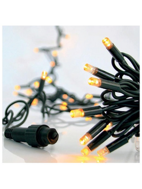 Σειρα, 100 Flash led 5mm, 230v, Επεκταση ωσ 3, Προεκταση Παροχης 150cm, Πρασινο Καλωδιο, Καουτσουκ, Θερμο Λευκο Led,ανα 10cm,ιρ65