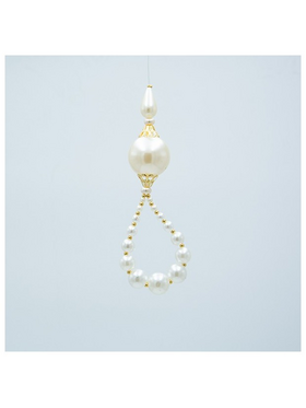 Στολιδι με Περλες, Λευκο με Χρυσο, 5x14cm