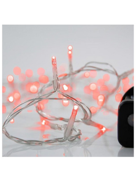 Σειρα, 240 led 3mm, 31v, 8 Προγραμματα, με Μετασχηματιστη, Προεκταση Παροχης 300cm, Διαφανο Καλωδιο, Κοκκινο Led, ανα 5cm, Ιρ44