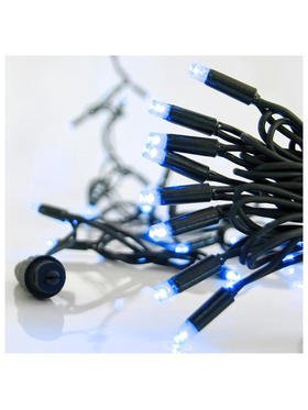 Σειρα, 100 led 5mm, 230v, Επεκταση εωσ 9, Προεκταση Παροχης 150cm, Πρασινο Καλωδιο, Καουτσουκ, Μπλε Led, ana 10cm, Ιρ65