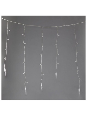 Βροχη, 96 led με 16 Σταλακτιτες 9,5cm, 31v Μετασχηματιστης, με Προγραμμα, Επεκταση εωσ 3, Διαφανο Καλωδιο, Λευκο Led, 80x300cm (6/7/5), Προεκταση Παροχης 300cm, Ip44