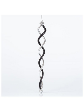 Σταλακτιτης Σπιραλ Ακρυλικος, Μαυρο-Ασημι, 2,5x21cm