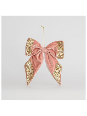 Βελουδινος Φιογκος, Ροζ, με Glitter, 20x20cm