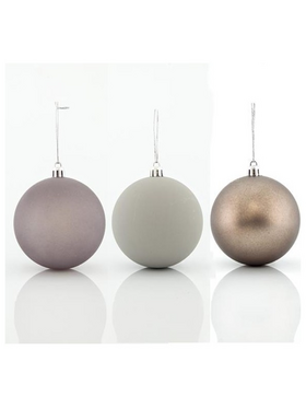 Μπαλα Πλαστικη, Γκρι Ρετρο, σετ 6τμχ, 8cm