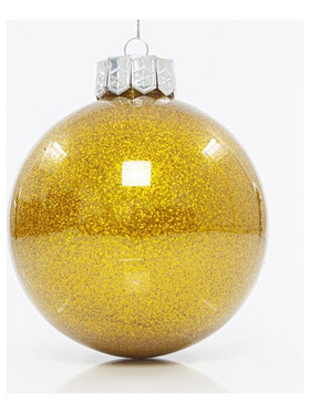 Μπαλα Πλαστικη Pet, Σαμπανι Γυαλιστερη με Glitter, σετ 2τμχ, 13cm