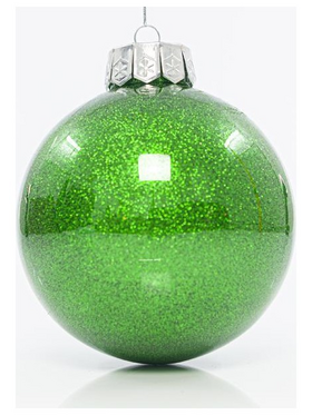 Μπαλα Πλαστικη Pet, Πρασινη Γυαλιστερη με Glitter, σετ 2τμχ, 13cm