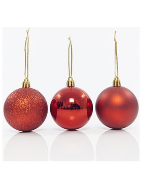 Πλαστικη Μπαλα, Κοκκινη, σετ 6τμχ, 6cm