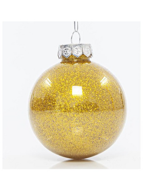 Μπαλα Πλαστικη Pet, Σαμπανι Γυαλιστερη με Glitter, σετ 6τμχ, 8cm