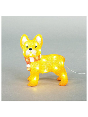 Ακρυλικος Σκυλος, 4,5v, 30 Λευκα Led, με Μετασχηματιστη, 500cm Προεκταση Παροχης, 28x15x30cm, Ip44