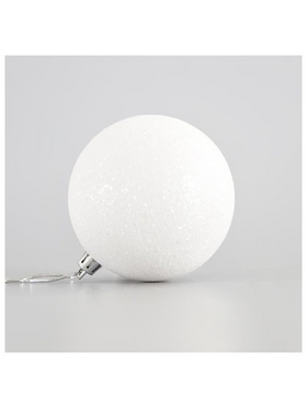 Μπαλα Πλαστικη, Λευκη με Glitter, σετ 6τμχ, 8cm