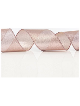 Κορδελα Ροζ,  Μεταλλιζε, 6,35cm, 10y