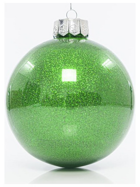 Μπαλα Πλαστικη Pet, Πρασινη Γυαλιστερη με Glitter, σετ 2τμχ, 15cm