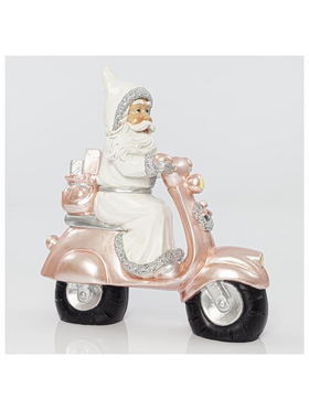 Αγιος Βασιλης Λευκος σε Μηχανακι Ροζ, 29x11,5x33cm