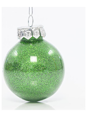 Μπαλα Πλαστικη Pet, Πρασινη Γυαλιστερη με Glitter, σετ 12τμχ, 6cm