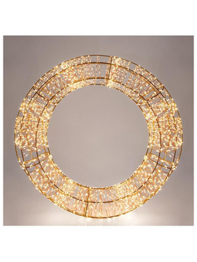 Στεφανι Φωτιζομενο, 4800 Θερμα Led, με Μετασχηματιστη, Χαλκου, 70cm