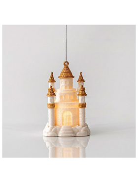 Καστρο Ακρυλικο Φωτιζομενο, Λευκο με Χρυσο, Μπαταριας, 7,4x11,3cm