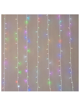 Κουρτινα, 480 led 5mm, Επεκταση εωσ 6, Λευκο Καουτσουκ Καλωδιο, Synchronous Rgbw Led, 300x300cm, Χωρις Πριζα και Controller, Ip65