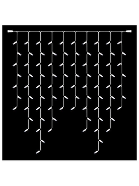 Βροχη Led, Diy, 86 Led, 230v, Λευκο Καλωδιο Καουτσουκ, Λευκο Led, με Επεκταση, 7/9/11/9/7, ανα 10cm, 1x1m, Ιρ65