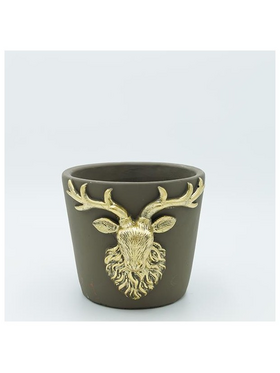 Κασπο από Τσιμεντο, με Αναγλυφο Ταρανδο, 16x14x12.5cm