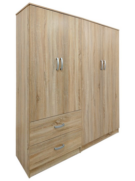 Ντουλάπα Τετράφυλλη Lego Pakoworld Sonoma 160x42x180εκ