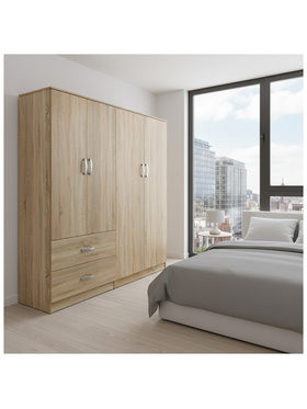 Ντουλάπα Τετράφυλλη Lego Pakoworld Sonoma 160x42x180εκ