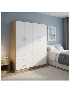 Ντουλάπα Τετράφυλλη Lego Pakoworld Sonoma-Λευκό 160x42x180εκ