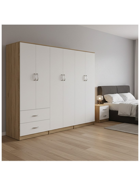 Ντουλάπα Εξάφυλλη Lego i Pakoworld Sonoma-Λευκό 240x42x180εκ