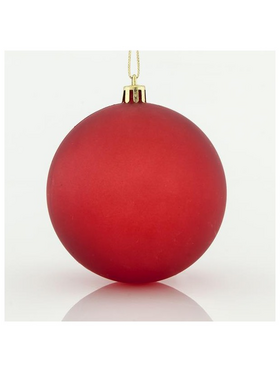 Μπαλα Πλαστικη,  Κοκκινη ματ σετ 6τμχ, 8cm