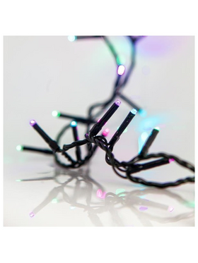 Σειρα, 300 led 3mm, 31 Μετασχηματιστη, 8 Προγραμματα & Μνημη, Πρασινο pvc Καλωδιο, Oπαλ Πολυχρωμο Led, ανα 5cm, Προεκταση Παροχης 3m, Ip45