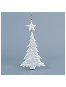 Δεντρακι Ακρυλικο, με Λευκο Glitter, 8,5x16cm