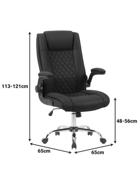 Καρέκλα Γραφείου Διευθυντη Kesla Pakoworld pes Μαύρo 65x65x113-121εκ