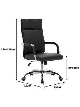 Καρέκλα Γραφείου Διευθυντη Mavel Pakoworld pu Μαύρo 55x62x100-110εκ