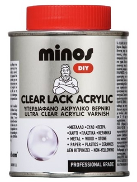 Minos Clear Varnish Transparent fast drying acrylic varnish 400ml
