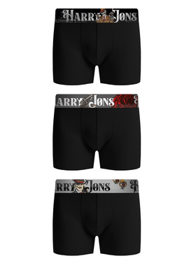 Boxer Harry Jons Gangster Pack Μαύρο