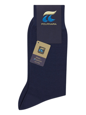 Κάλτσα Μερσεριζέ Βαμβακερή Pournara Premium Basic Μπλε Ραφ