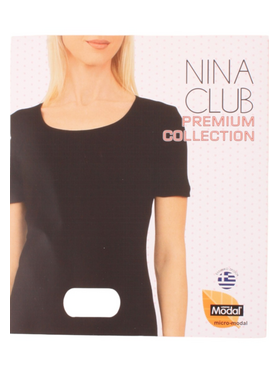 Φανελακι Γυναικειο Nina Club Με Κοντό Μανίκι MicroModal Μαύρο