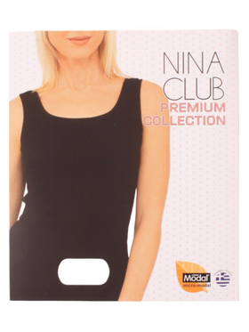 Φανελακι Γυναικειο Nina Club Με Φαρδιά Τιραντα MicroModal Μαύρο