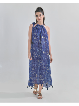 Maxi Φορεμα Halter σε Μπλε ble 5-41-254-0013