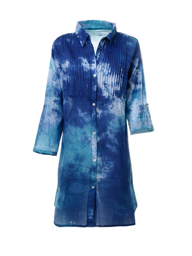 Ble Πουκαμισα Λευκο/μπλε tie dye one Size (100 % Cotton)