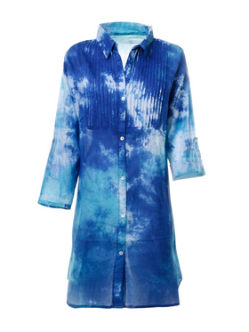 Ble Πουκαμισα Λευκο/μπλε tie dye one Size (100 % Cotton)